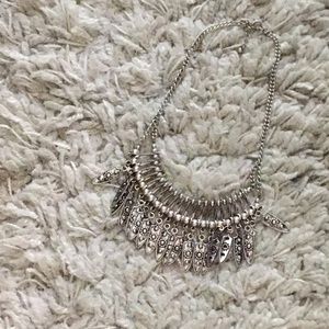 Silver tribal style statement necklace